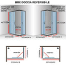 Box Doccia Angolare 1 Anta Scorrevole in Cristallo Trasparente 6mm H198 Fosterberg Viborg Duo Varie Misure