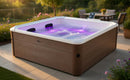Vasca Idromassaggio Spa Oslo Amber Aero Plus Smart con Wifi per 6 Persone 180x180x65 cm in Materiale Plastico Effetto legno Ambra