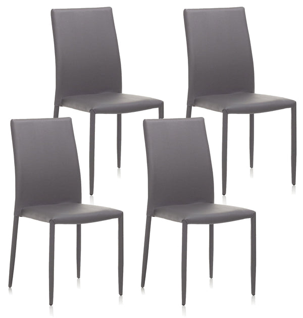 Set 4 Sedie 43,5x46,5x90,5 cm in Similpelle Grigio acquista