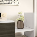 Mobile TV Ripiani e Armadietto a Ribalta con Mensola a Muro 153,6x25x42 cm Bianco e Nero 
