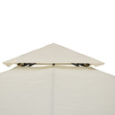 Tetto di Ricambio Impermeabile per Gazebo da Giardino 3x3m Doppio Tetto Crema
