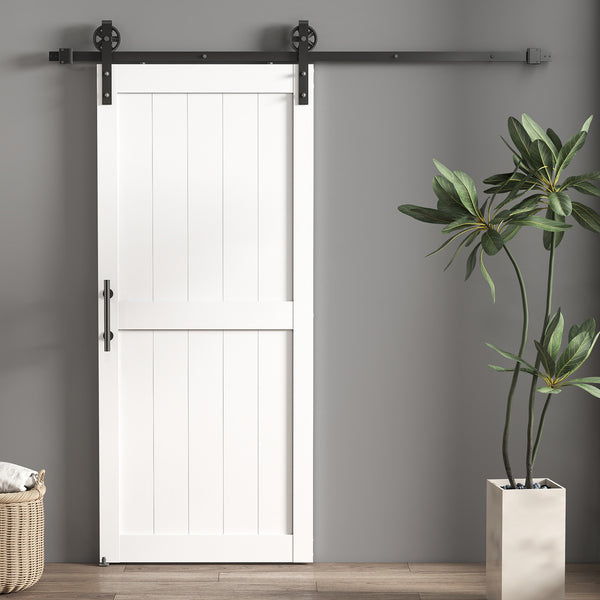 Porta Scorrevole 81,3x3,5x213,4 cm Porta da Interno in Stile Industriale in MDF e Legno Bianco sconto
