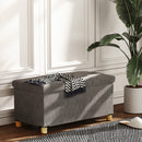 Panca Contenitore Pieghevole 76x38x38 cm Capienza da 67L Coperchio Imbottito e Rivestimento Vellutato Grigio      
