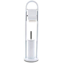 Portarotolo con Portascopino per Bagno in Metallo con Spazzolone 20x80cm Bianco