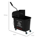 Carrello Pulizie con Secchio da 20 L e Strizzatore 60x27x70.5 cm Nero  