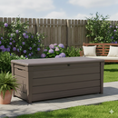 Baule Cassapanca da Esterno 145x60,3x69,7 cm in Resina Effetto Legno Keter Brightwood Marrone