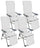 Set 4 Sedie a Sdraio Reclinabili Pieghevoli 59x76x109 cm con Poggiapiedi in Alluminio e Textilene A