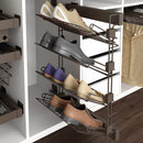 Porta Scarpe Laterale Estraibile per Armadio Montaggio a Destra in Acciaio Emuca Moka