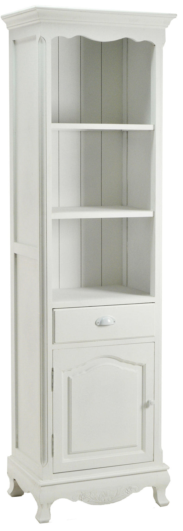 sconto Mobile Libreria 1 Anta 1 Cassetto in Legno Basilea Bianco Anticato