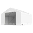 Capanno da Giardino e Tenda Garage 3x3 m Impermeabile con Porta Avvolgibile in Metallo e PE Bianco      