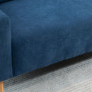 Divano 2 Posti 145x76x88 cm in Tessuto Trapuntato Blu