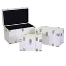 Set 3 Baule in legno bianco rettangolare 