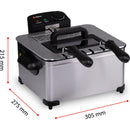 Friggitrice 2 Cestini da Cucina 2000 W Capacità 5 Litri e Temperatura Regolabile Nero e Argento      