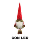 Pupazzo Gnomo in Tessuto con Led rosso cm 30x20xh90