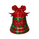 Campana resina fiori verde e rosso con led cm 20x19xh25