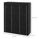 Armadio Guardaroba Salvaspazio 8 Ripiani 125x43x162,5 cm in Tessuto Nero      