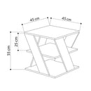 Tavolino da salotto 45x45x55 cm Cyclo bianco