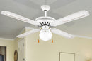 Ventilatore da Soffitto con 4 Pale e Lampada Ø130cm 3 Velocità  Kooper Windy Bianco