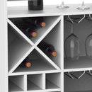 Mobile Bar Cantinetta per 20 Bottiglie Vino 96x64,5x35 cm con Porta Calici in Legno Bianco     