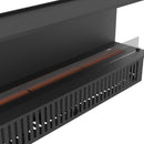 Camino a Vapore Elettrico Design Moderno Da Incasso 180x50x40 cm Invapo Inside C1800 in Acciaio Verniciato Nero      