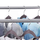 Stender Doppio Porta Abiti Appendiabiti Estensibile 31x37x111 cm in Acciaio con Ruote Girevoli