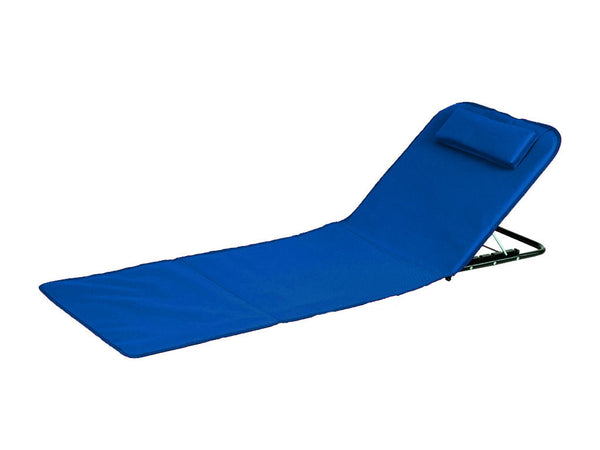 sconto Stuoia Lettino da Spiaggia Rodi 49x170x26 cm Schienale Regolabile in Tessuto Oxford Azzurro