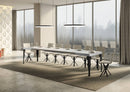 Tavolo Allungabile 200-460x90x77 cm Paxon Bianco Frassino Telaio Antracite 