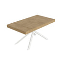 Tavolo Allungabile 160-264x90x74 cm Niket Quercia Natura Gambe Bianche