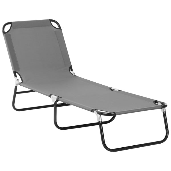 prezzo Sdraio da Giardino Pieghevole 188x56x28 cm con Schienale Regolabile Acciaio e Tessuto Oxford Grigio