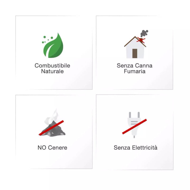 Camino a Bioetanolo da Pavimento Ø45x95 cm Karlsen Cortina Bianco