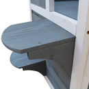 Cuccia per Gatti da Esterno 51x51x81,3 cm in Legno  Grigio e Bianco