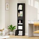 Libreria 30x24x158 cm a 4 Ripiani Aperti con Armadietto e Cassetto Nero      