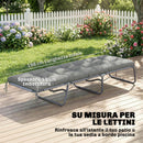 Cuscino per Chaise Lounge 198 x 65 cm da Esterno UV50+ Imbottitura in Cotone PP Grigio Chiaro      