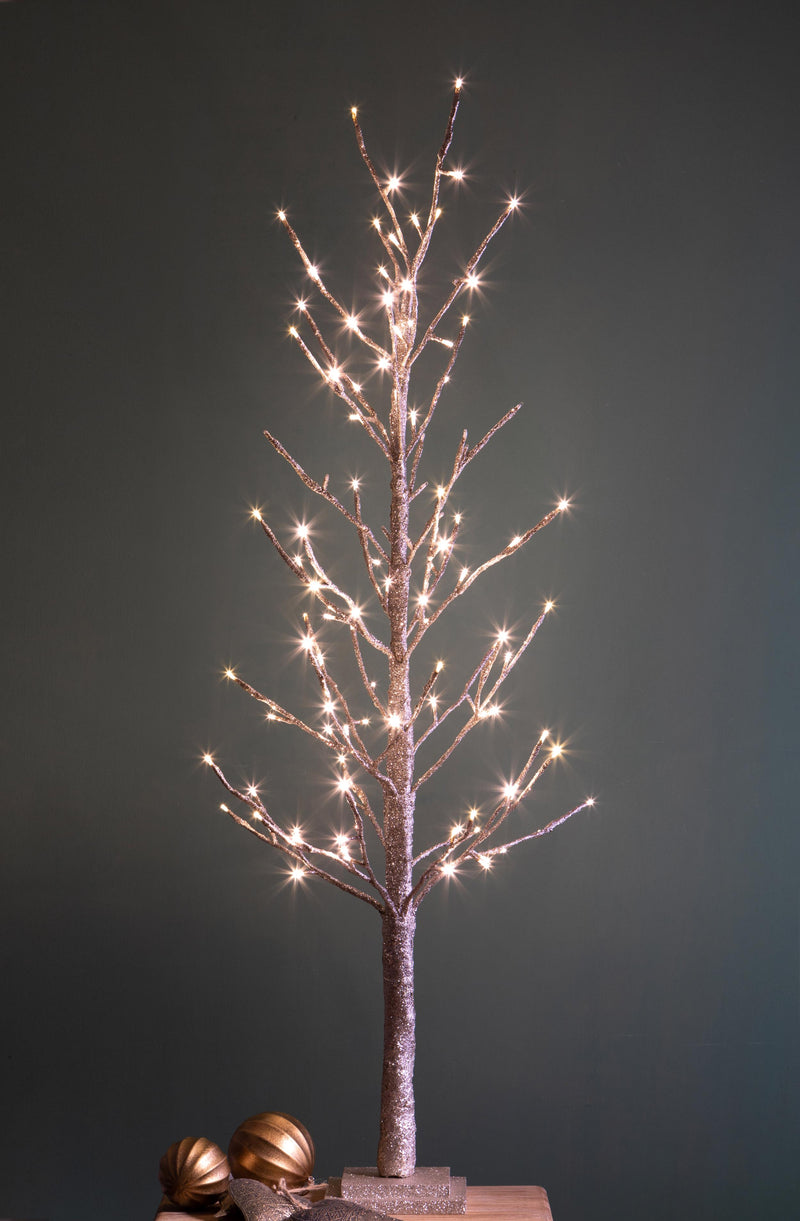 Faggio H180 cm con 270 Led e Movimento per interno Champagne