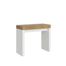 Consolle Allungabile 90-196x40x77 cm in Nobilitato Marrone e Bianco