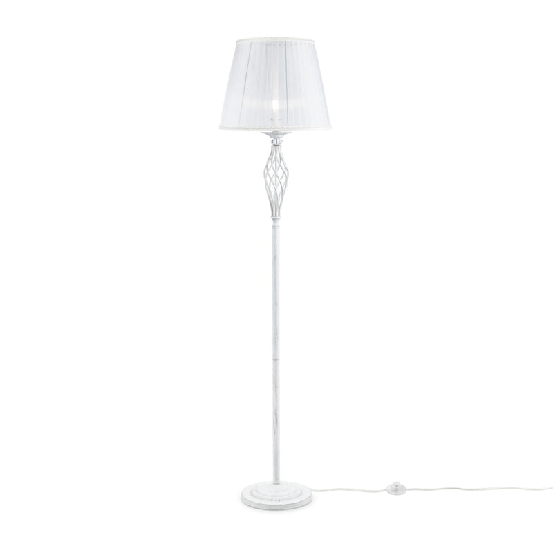 Lampada da terra Elegant in Metallo Grace Bianco con Oro