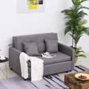 Divano Letto 2 Posti 136x92x84 cm in Lino  Grigio