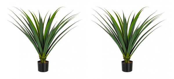 Set 2 Piante Artificiali Ruscaceae Altezza 90 cm in Plastica con Vasi Verde online