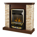 Camino Elettrico da Pavimento 90,3x98x30 cm Effetto Fiamma 2000W Rock & Meridian Noce