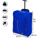 Trolley Cabina Morbido Bagaglio a Mano 35x20x50 cm con Maniglia Telescopica Blu      