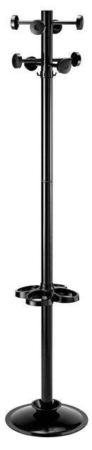 Appendiabiti da Terra Ø36x178 cm con Portaombrelli in Metallo Fumer Elvis Nero