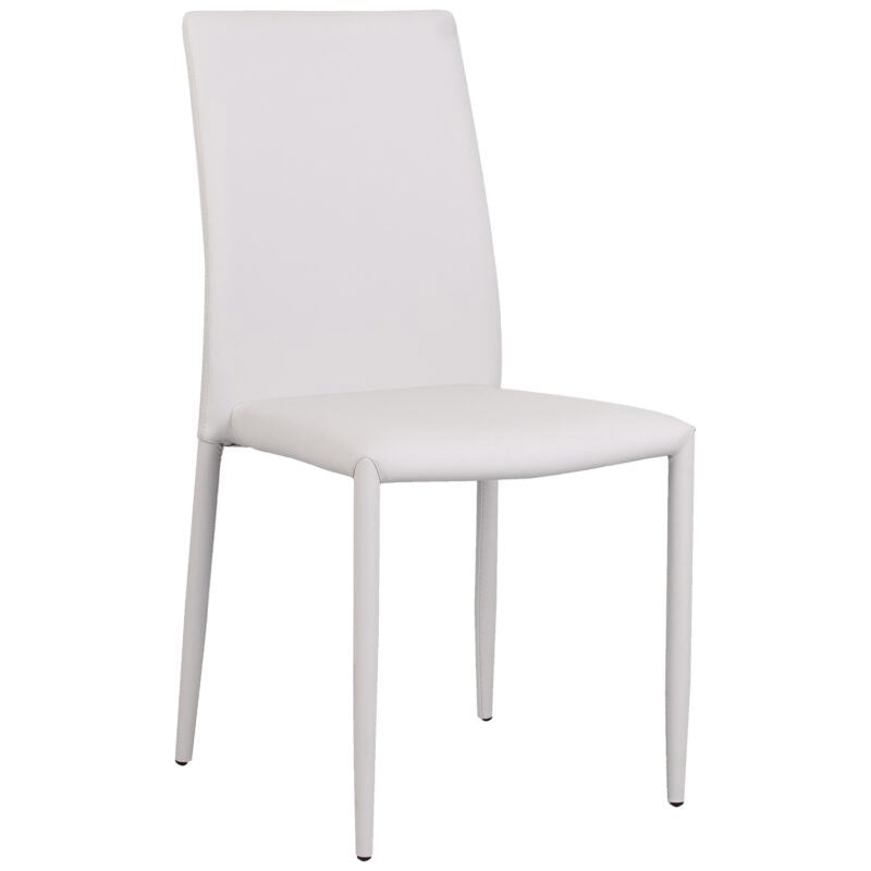 Set 6 Sedie 90x46x44 cm in Similpelle da Interno Grigio Chiaro