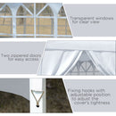 Gazebo Pieghevole 3x3m in Acciaio e tessuto Oxford Bianco
