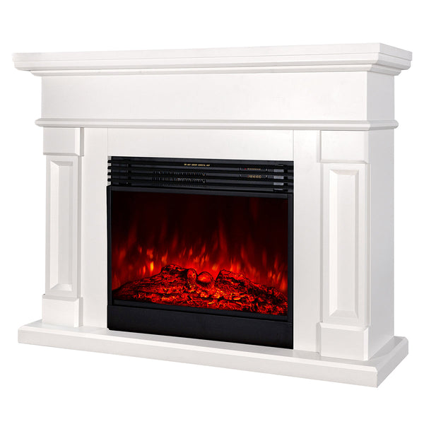 Camino Elettrico da Pavimento 102x136x33 cm Effetto Fiamma 1950W Riga & Mirabella Panna prezzo