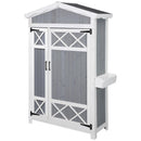 Casetta Box da Giardino 132x50x184 cm in Legno Grigio