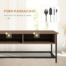 Mobile TV max 48” 110x40x48 cm in Legno e Acciaio Marrone e Nero