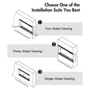 Camino Elettrico Da Parete A Incasso 3 Lati 127x20x44 cm Boston Nero      