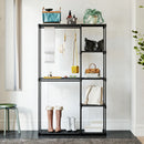 Armadio Guardaroba Portatile con 2 Aste e 6 Ripiani 111x43x185 cm in Tessuto Plastica e Acciaio Nero      