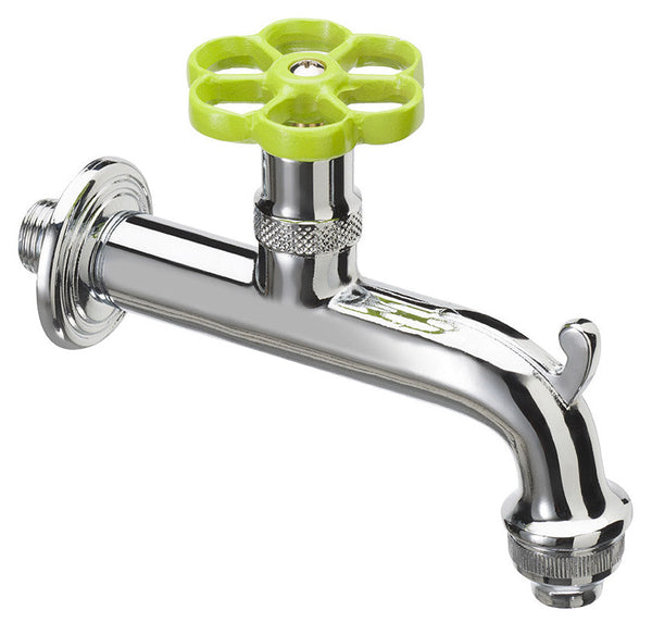 sconto Rubinetto per Fontana da Giardino in Ottone Cromato con Ghiera in Tinta Belfer RUB/018 Verde Acido