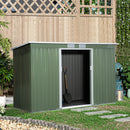Casetta Box da Giardino 280x130x172 cm in Lamiera di Acciaio Verde Chiaro